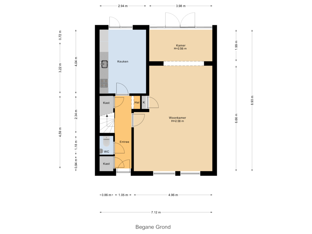 View floorplan of Begane Grond of Hazelaarstraat 37