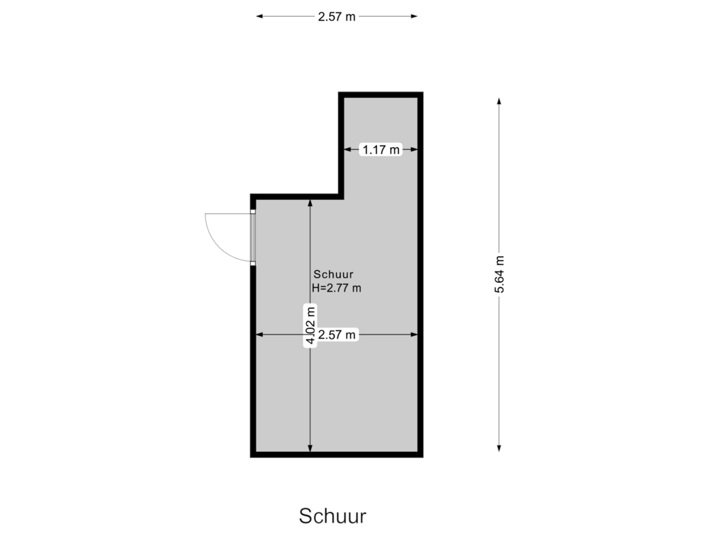 View floorplan of Schuur of Hazelaarstraat 37