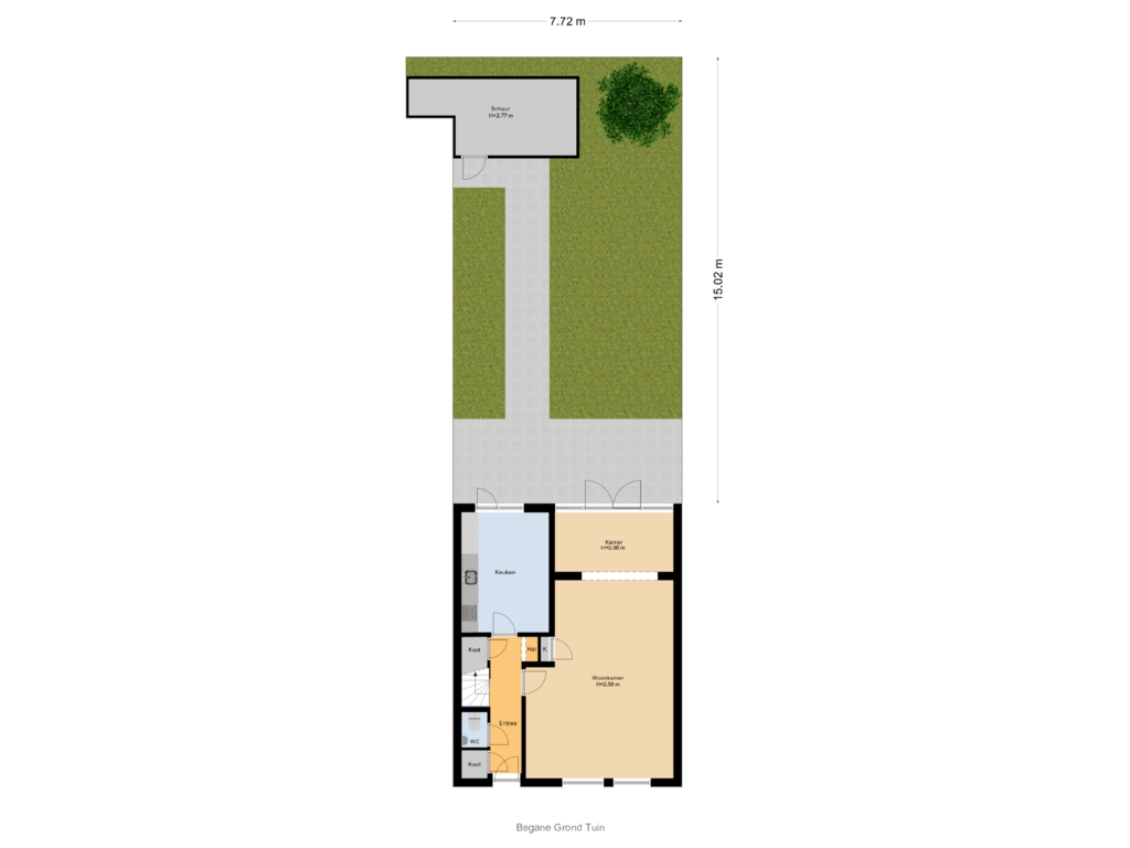 View floorplan of Begane Grond Tuin of Hazelaarstraat 37