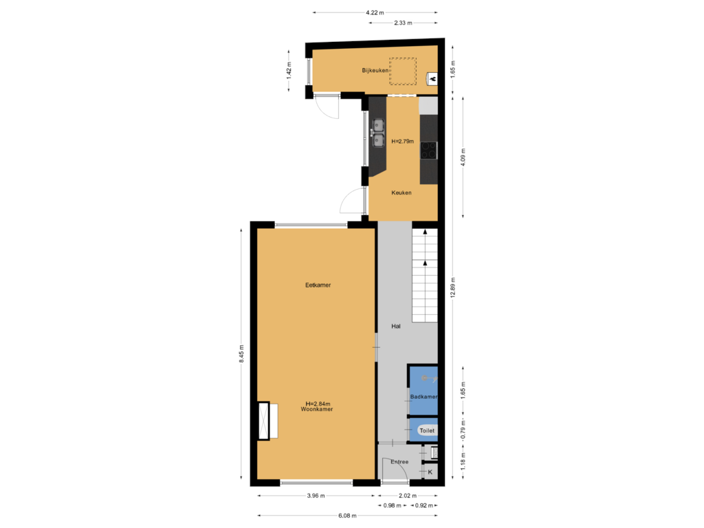 View floorplan of Begane grond of Nieuwe Haven 13