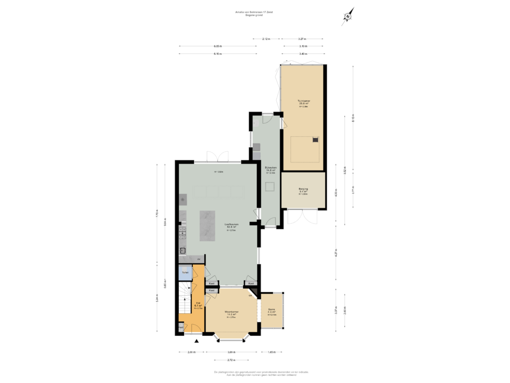 View floorplan of Begane grond of Amalia van Solmslaan 17