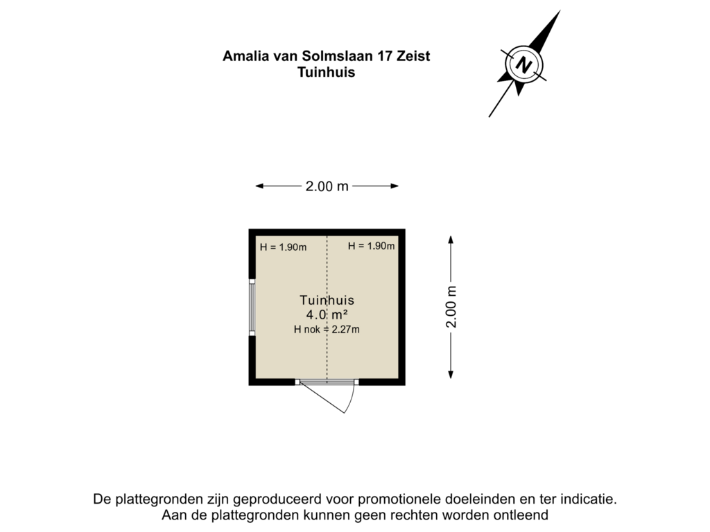 View floorplan of Tuinhuis of Amalia van Solmslaan 17