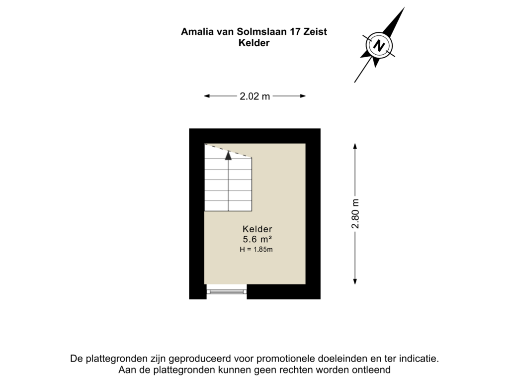 View floorplan of Kelder of Amalia van Solmslaan 17