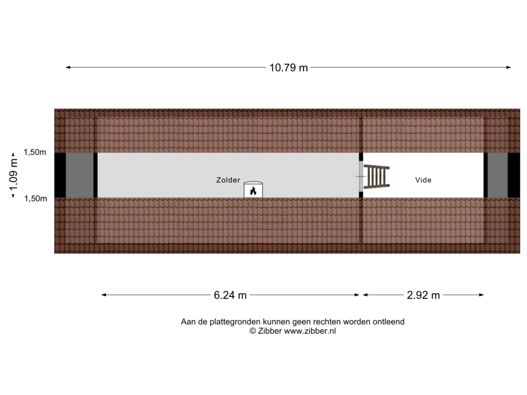 View floorplan of Zolder of Keizersgracht 282