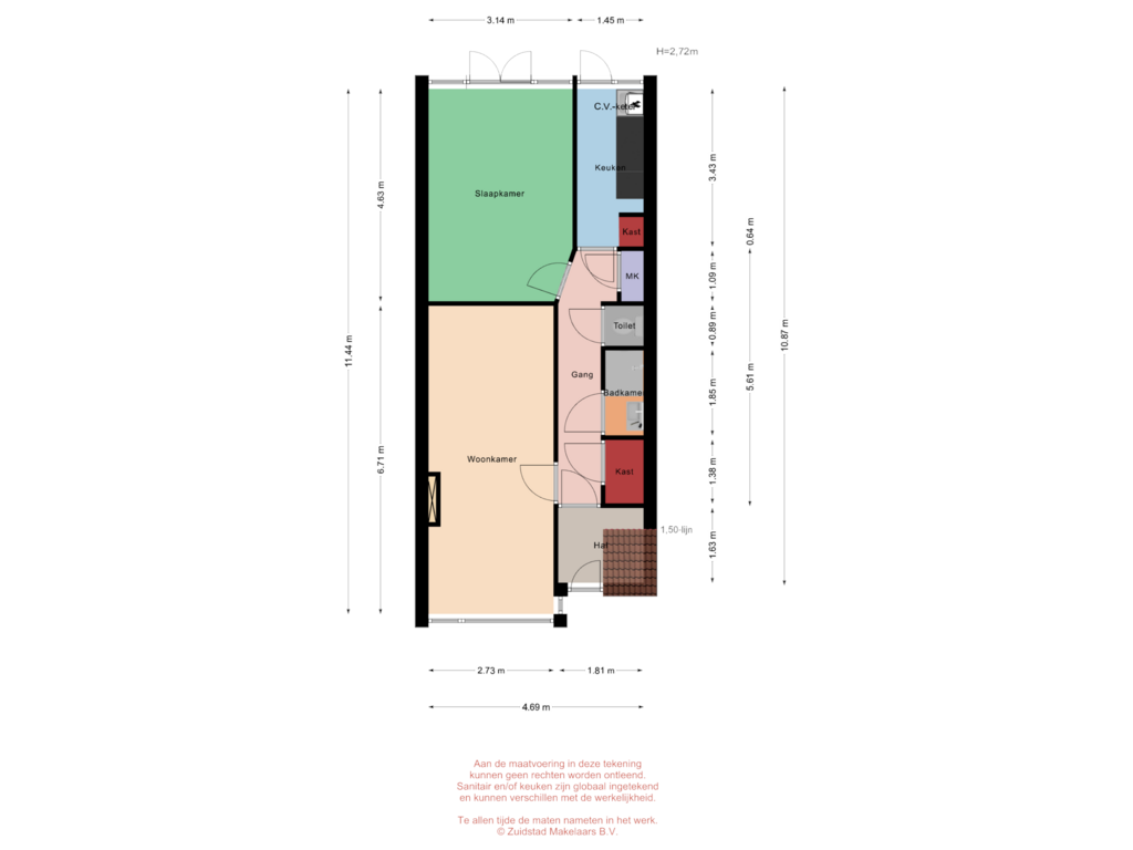 Bekijk plattegrond van Wevershoekstraat 37-C- Begane grond van Wevershoekstraat 37-C