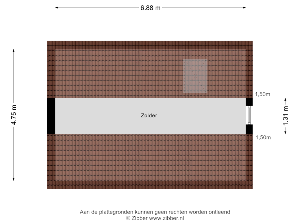 Bekijk plattegrond van Zolder van Oldenzaalsestraat 1053