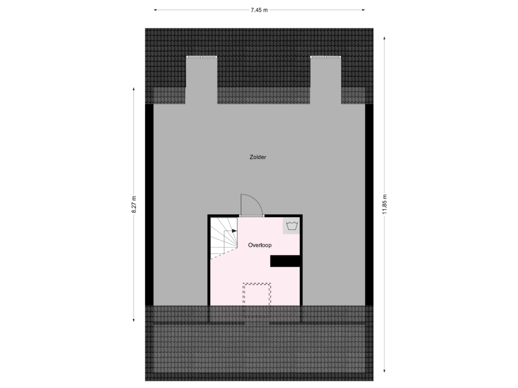 Bekijk plattegrond van Eerste verdieping van Heelweg 55-2