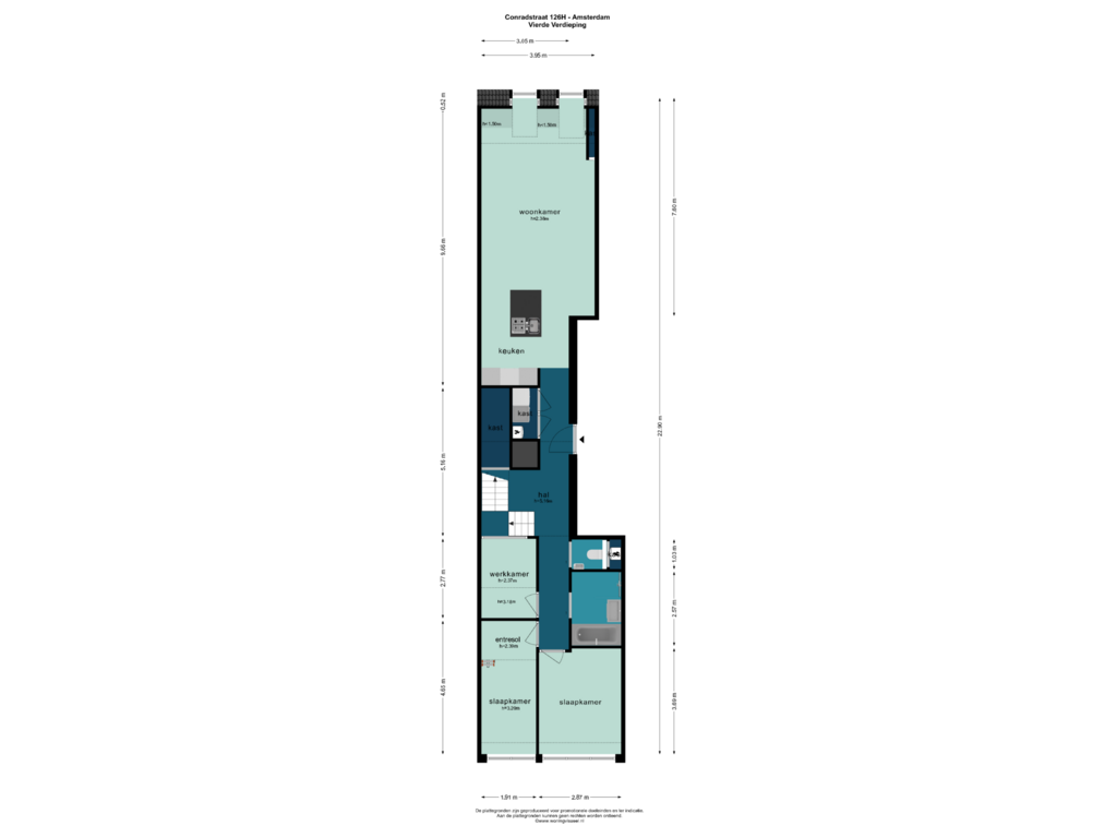 Bekijk plattegrond van VIERDE VERDIEPING van Conradstraat 126-H