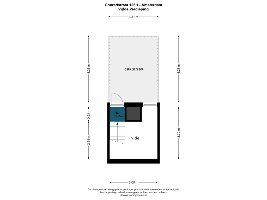 Bekijk plattegrond van VIJFDE VERDIEPING van Conradstraat 126-H