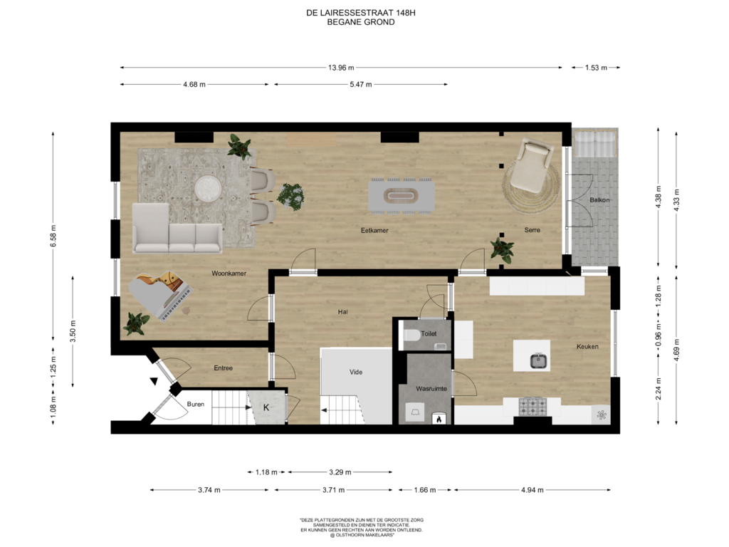 View floorplan of Begane Grond of De Lairessestraat 148-H