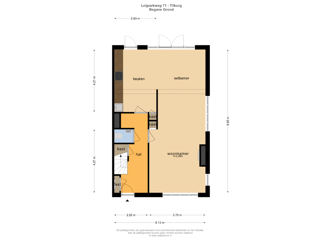 Bekijk plattegrond van BEGANE GROND van Leijparkweg 71