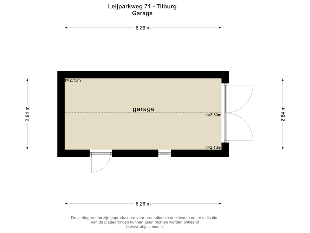 Bekijk plattegrond van GARAGE van Leijparkweg 71