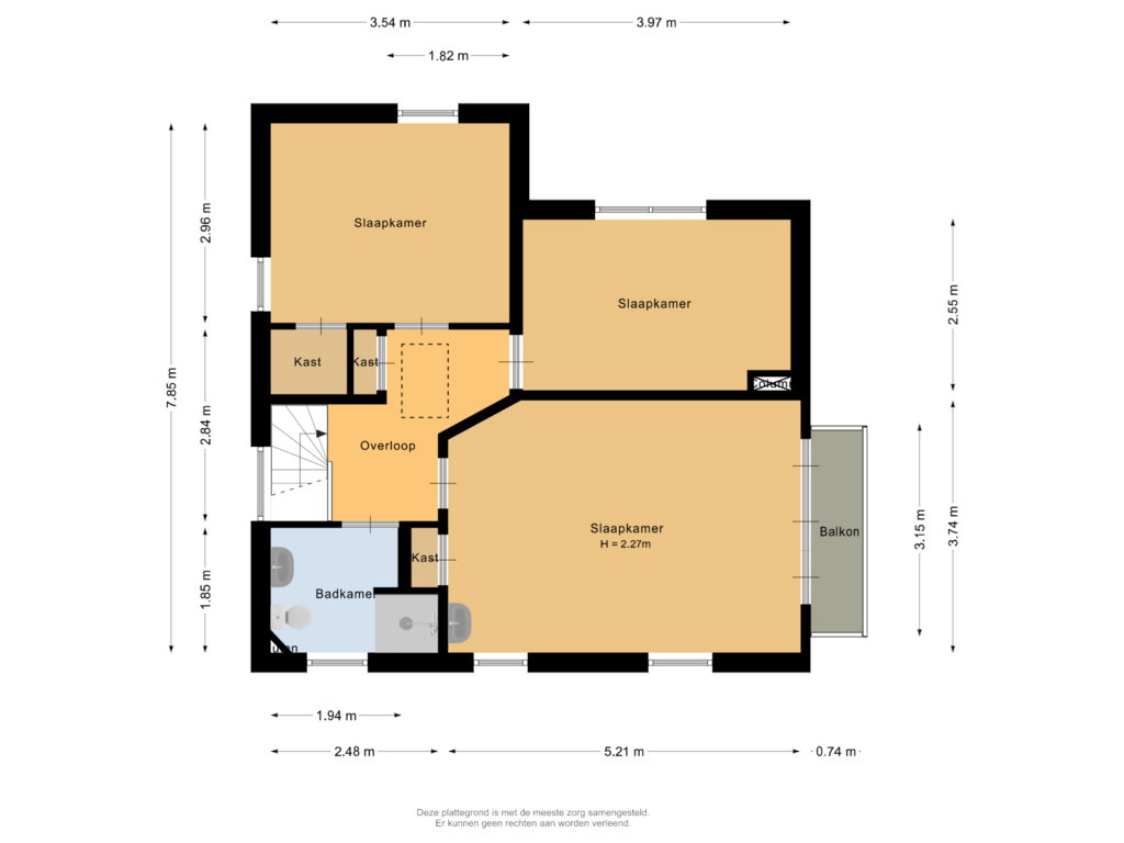 Bekijk plattegrond van Eerste verdieping van Goudheuvelstraat 6