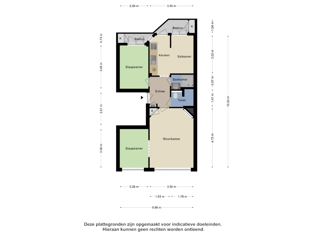 Bekijk plattegrond van Appartement van President Kennedylaan 124-2