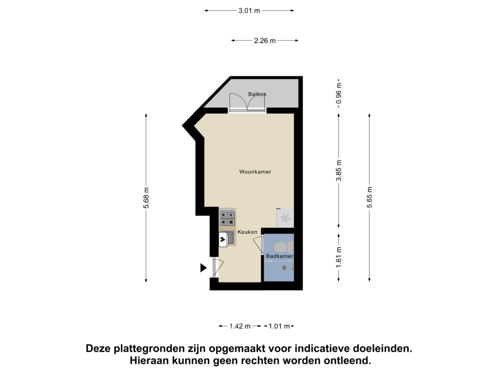 Bekijk plattegrond van Appartement van President Kennedylaan 124-2