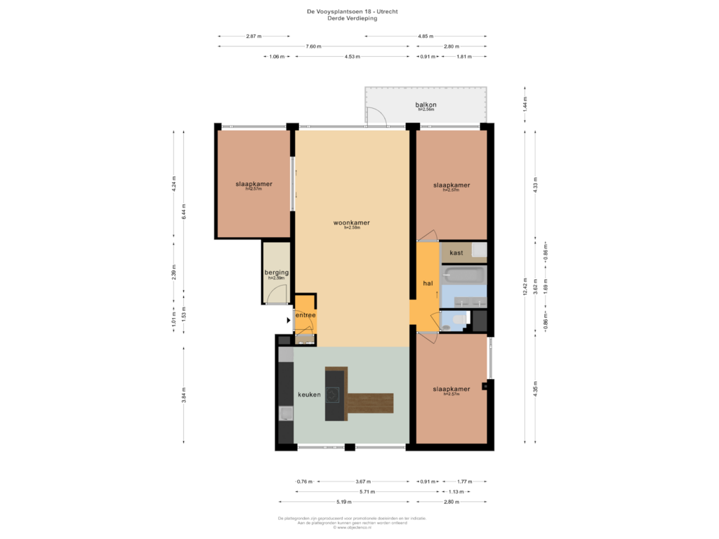 Bekijk plattegrond van DERDE VERDIEPING van De Vooysplantsoen 18