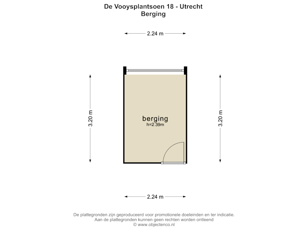 Bekijk plattegrond van BERGING van De Vooysplantsoen 18