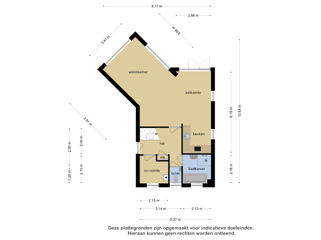 Bekijk plattegrond van Begane grond van De Vennen 208