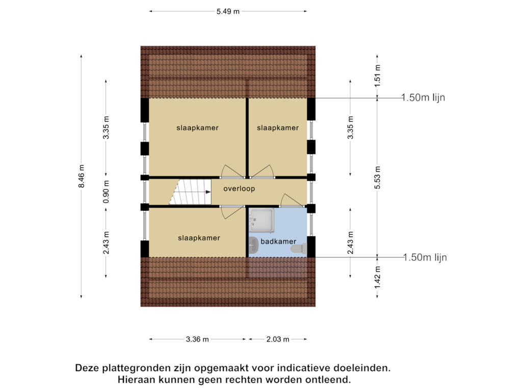 Bekijk plattegrond van 1e verdieping van De Vennen 208