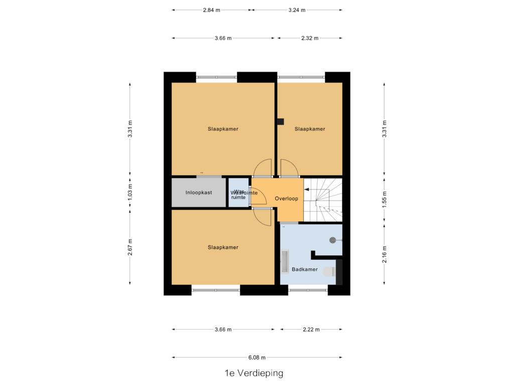 Bekijk plattegrond van 1e Verdieping van Learmole 12