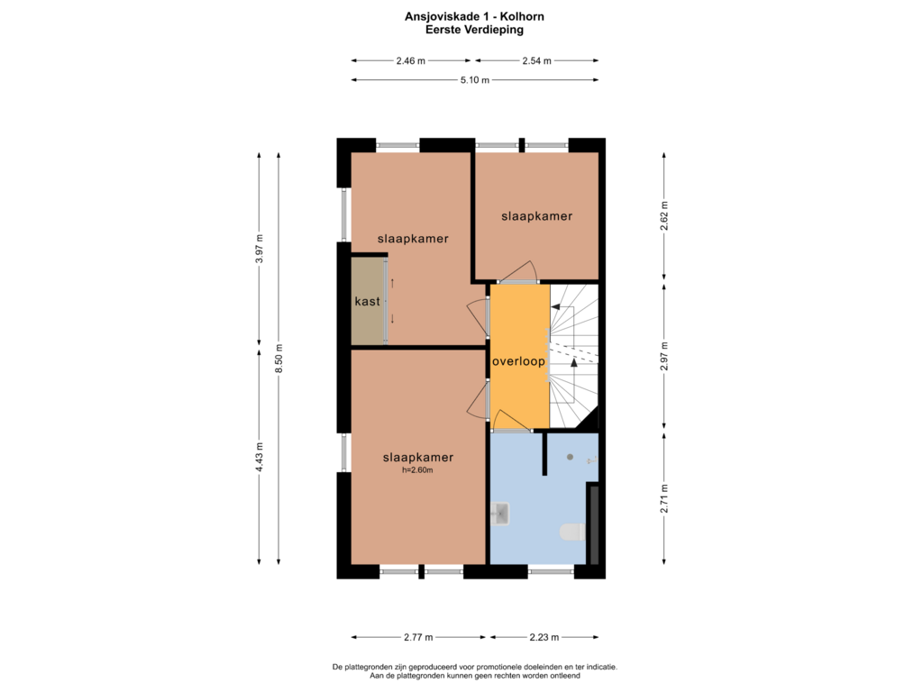 Bekijk plattegrond van EERSTE VERDIEPING van Ansjoviskade 1