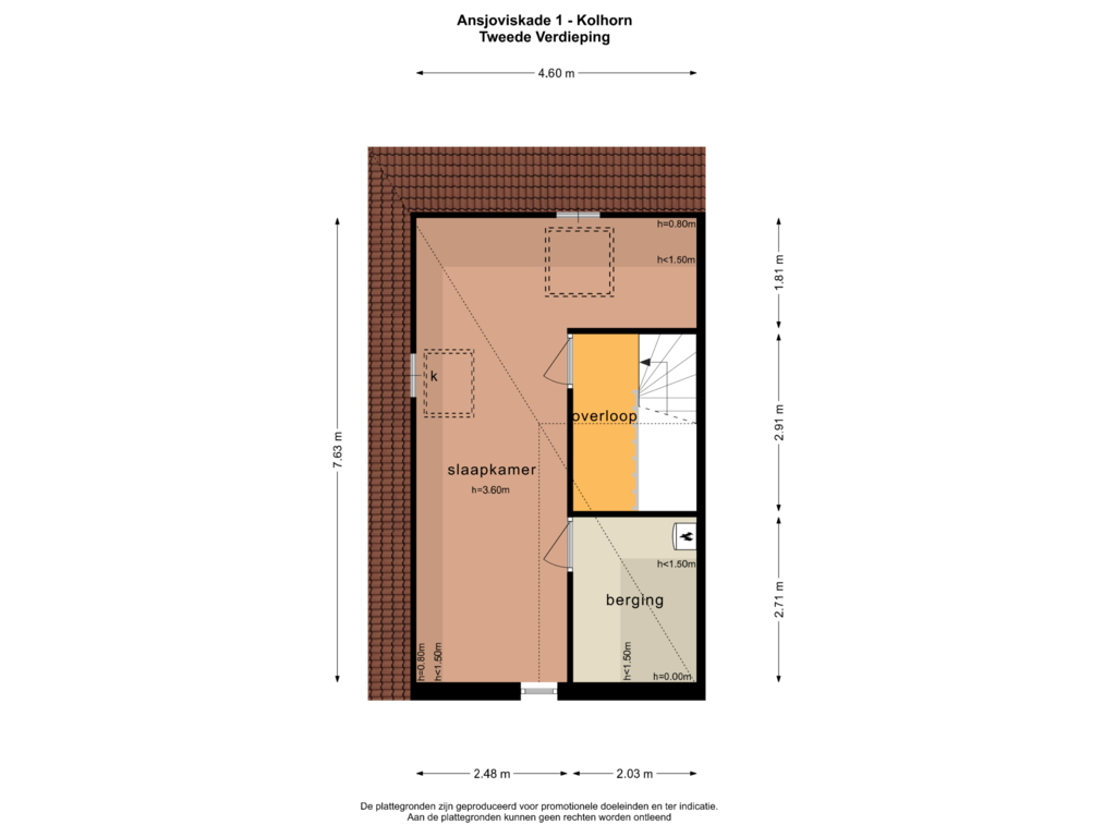 Bekijk plattegrond van TWEEDE VERDIEPING van Ansjoviskade 1