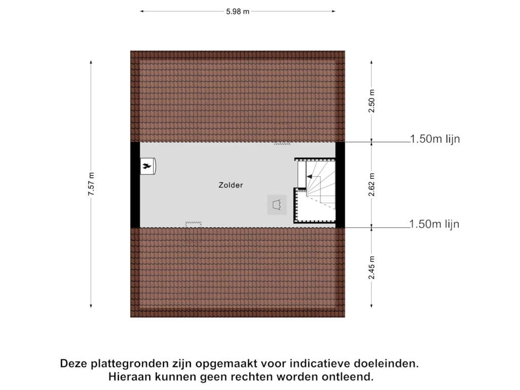 Bekijk plattegrond van Zolder van Prinses Beatrixstraat 65