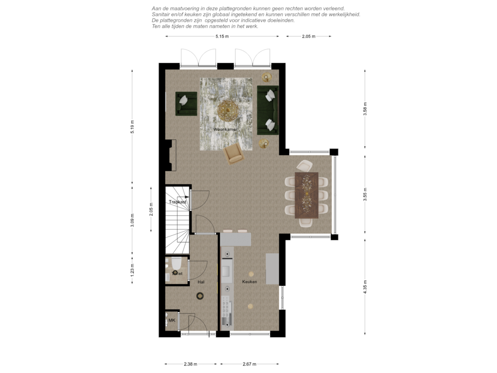 Bekijk plattegrond van Begane grond 3D van Kastanjelaan 27