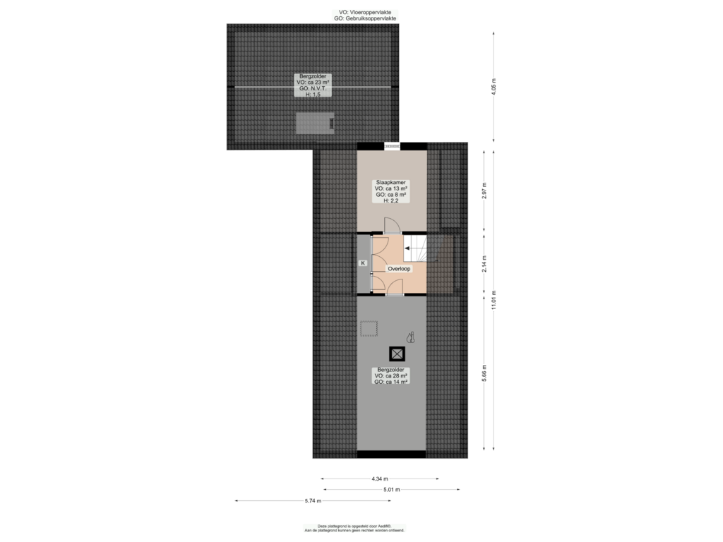 Bekijk plattegrond van Eerste verdieping van Margrietstraat 4