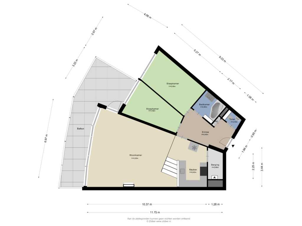 View floorplan of Appartement of Huub van den Brulestraat 101