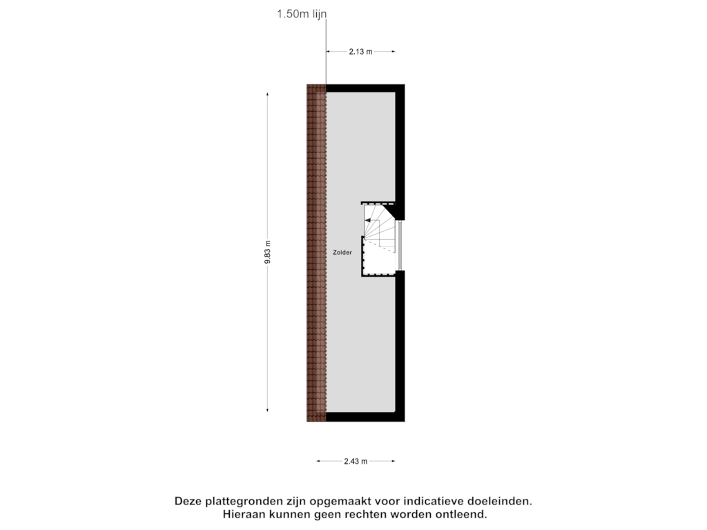 Bekijk plattegrond van Zolder van Kloosterstraat 37