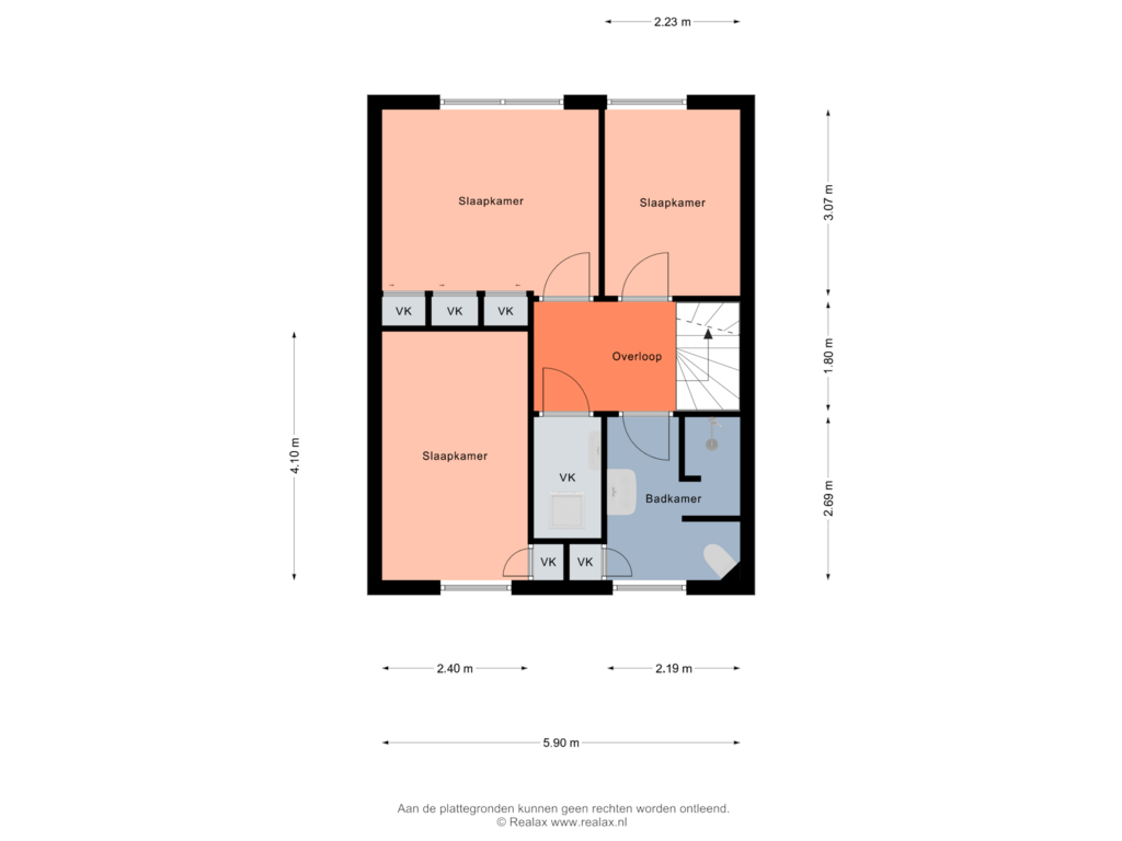 View floorplan of Verdieping 1 of Oude Bocht 25