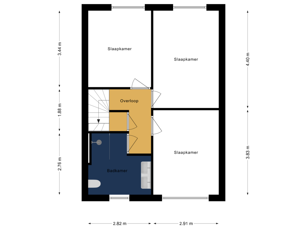 Bekijk plattegrond van 1e Verdieping van Livornostraat 17