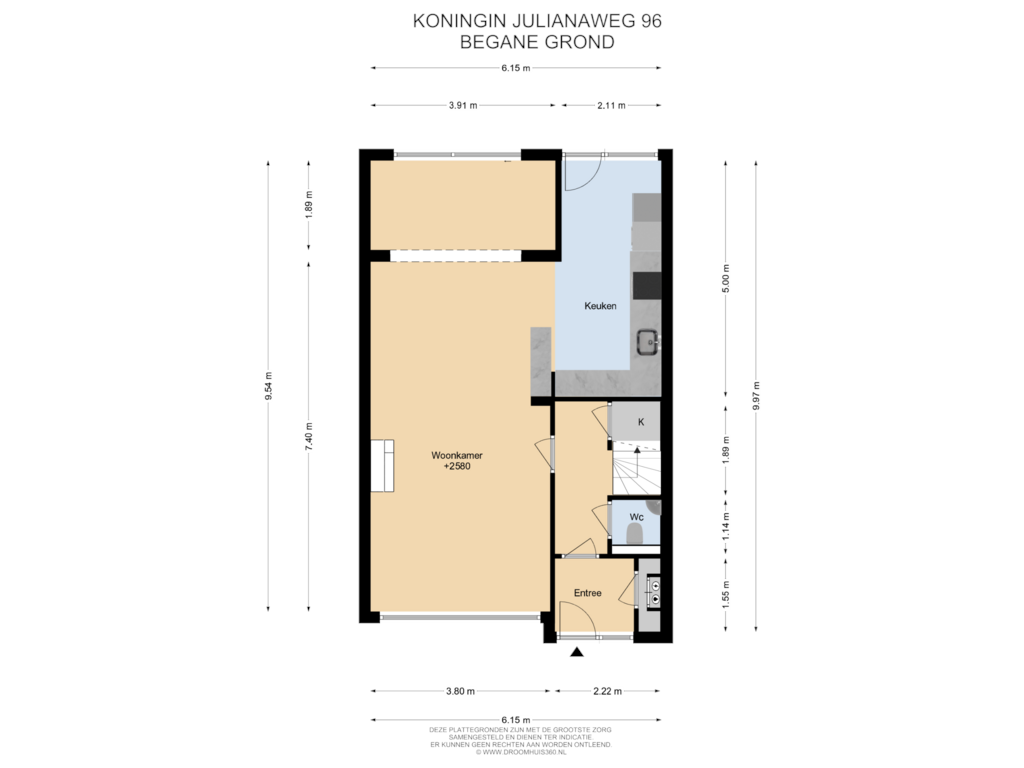 Bekijk plattegrond van Begane Grond van Koningin Julianaweg 96