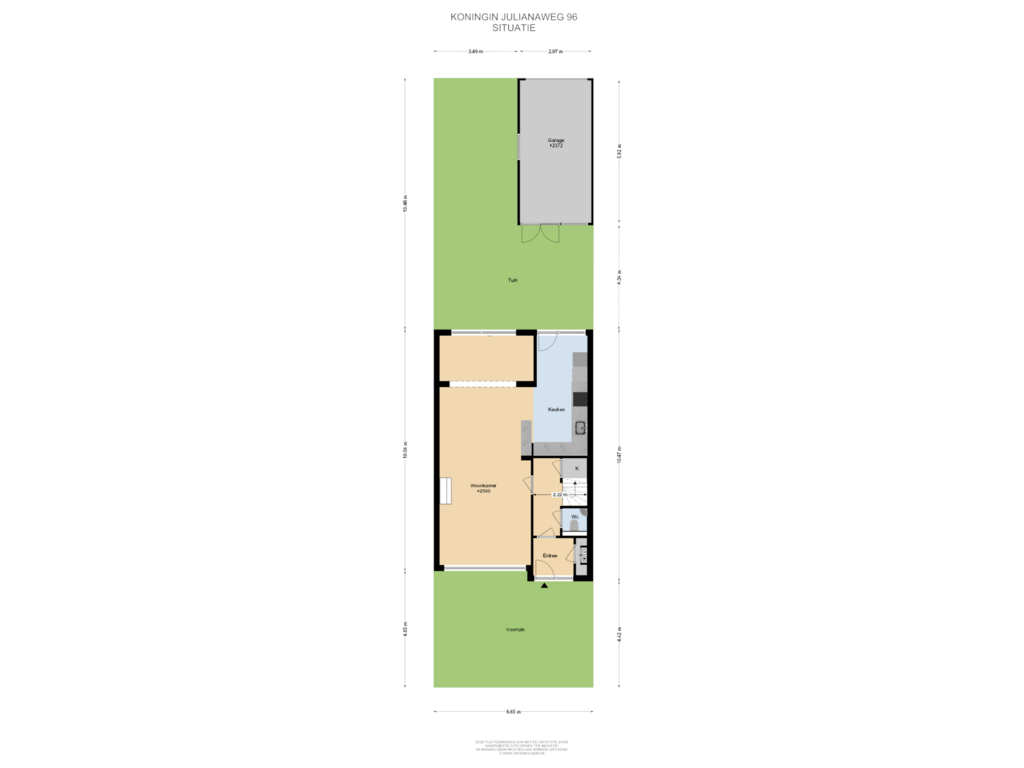 Bekijk plattegrond van Situatie van Koningin Julianaweg 96