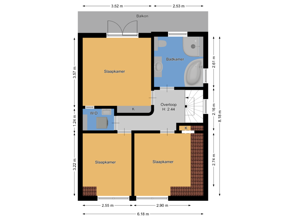 Bekijk plattegrond van Eerste verdieping van Pieter de Hooghlaan 20