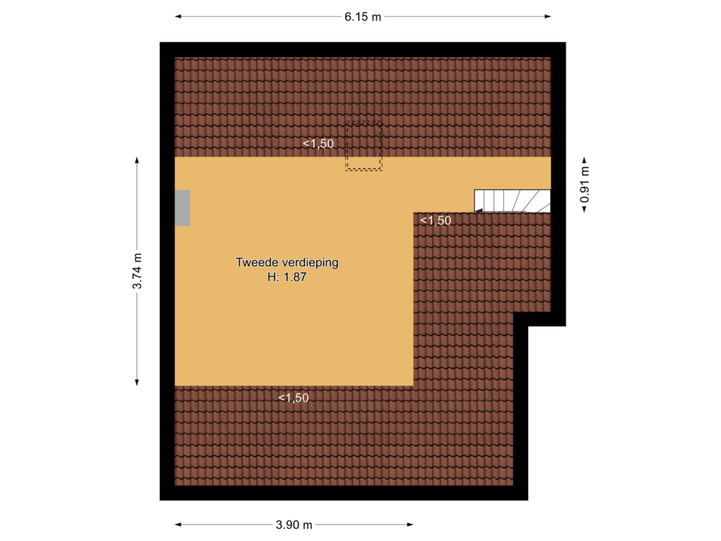 Bekijk plattegrond van Tweede verdieping van Pieter de Hooghlaan 20