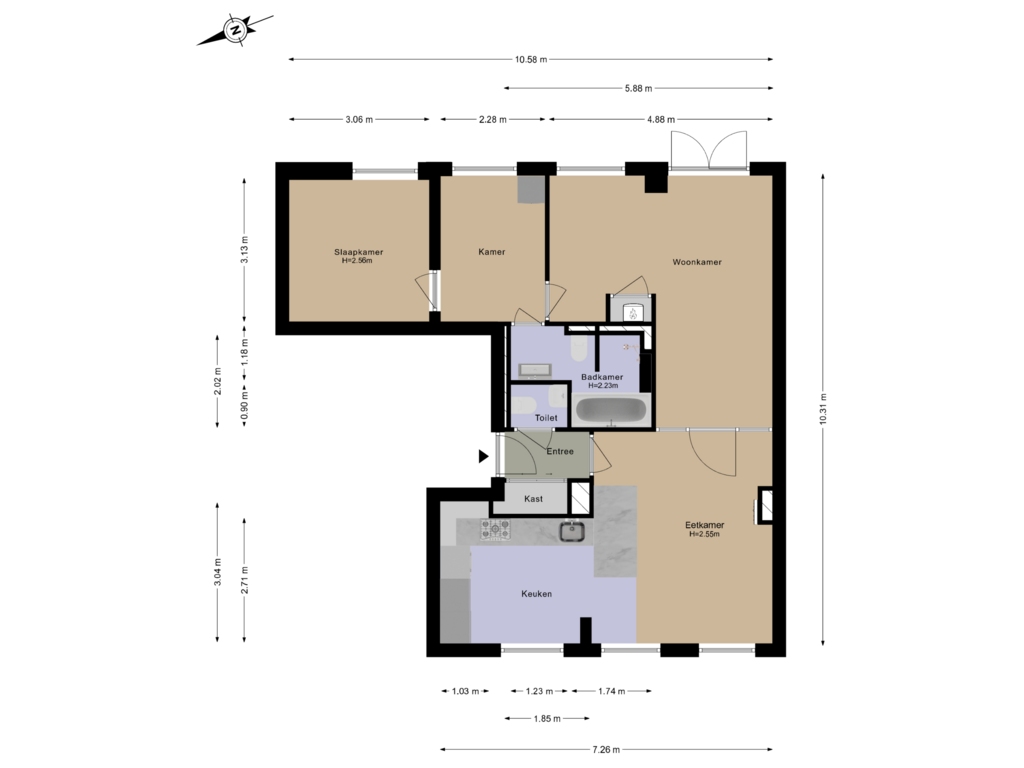 View floorplan of Begane Grond of Anthony Fokkerlaan 22