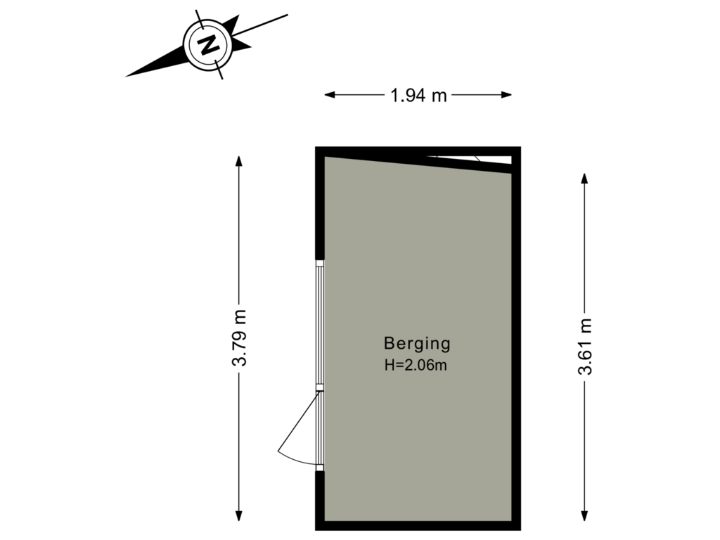 View floorplan of Berging of Anthony Fokkerlaan 22