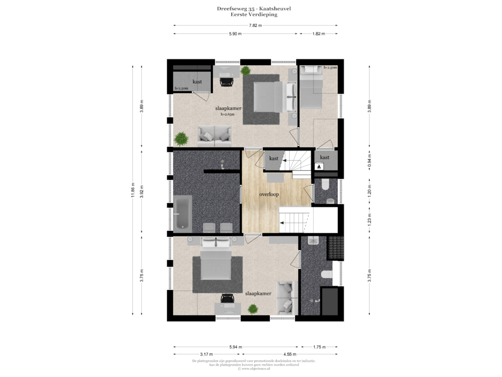 View floorplan of Eerste Verdieping of Dreefseweg 35