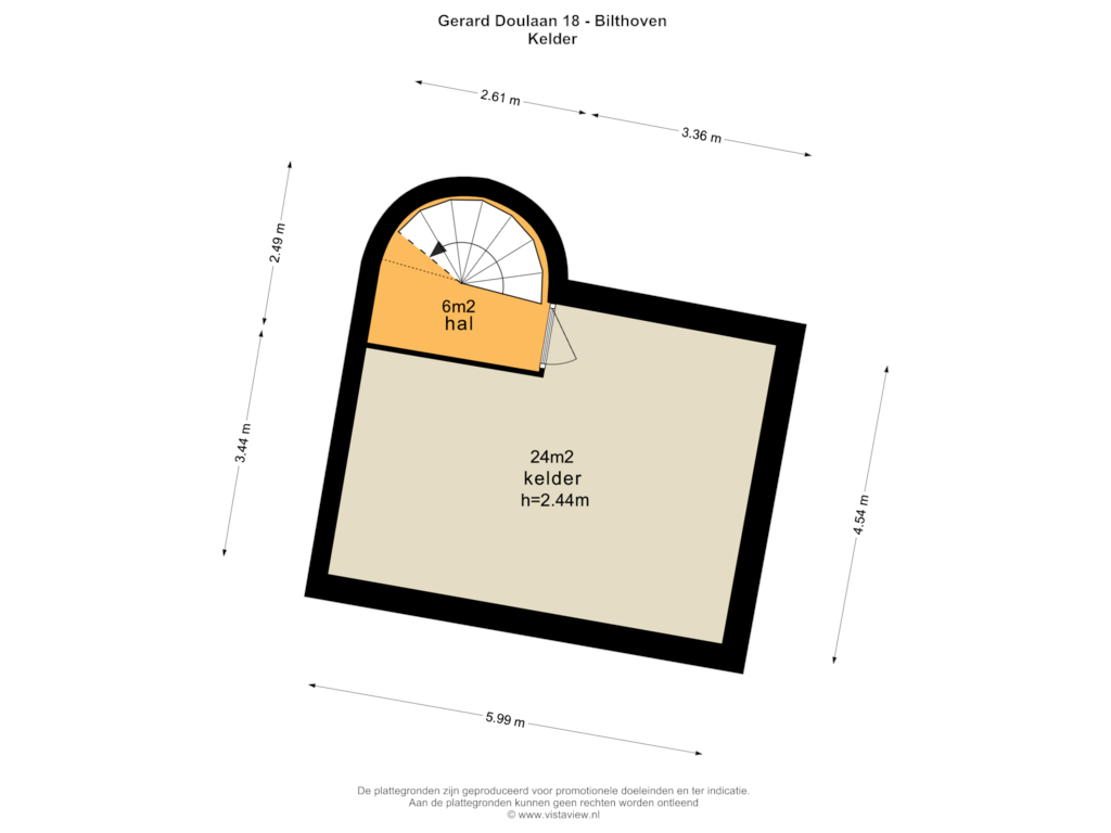 View floorplan of KELDER of Gerard Doulaan 18