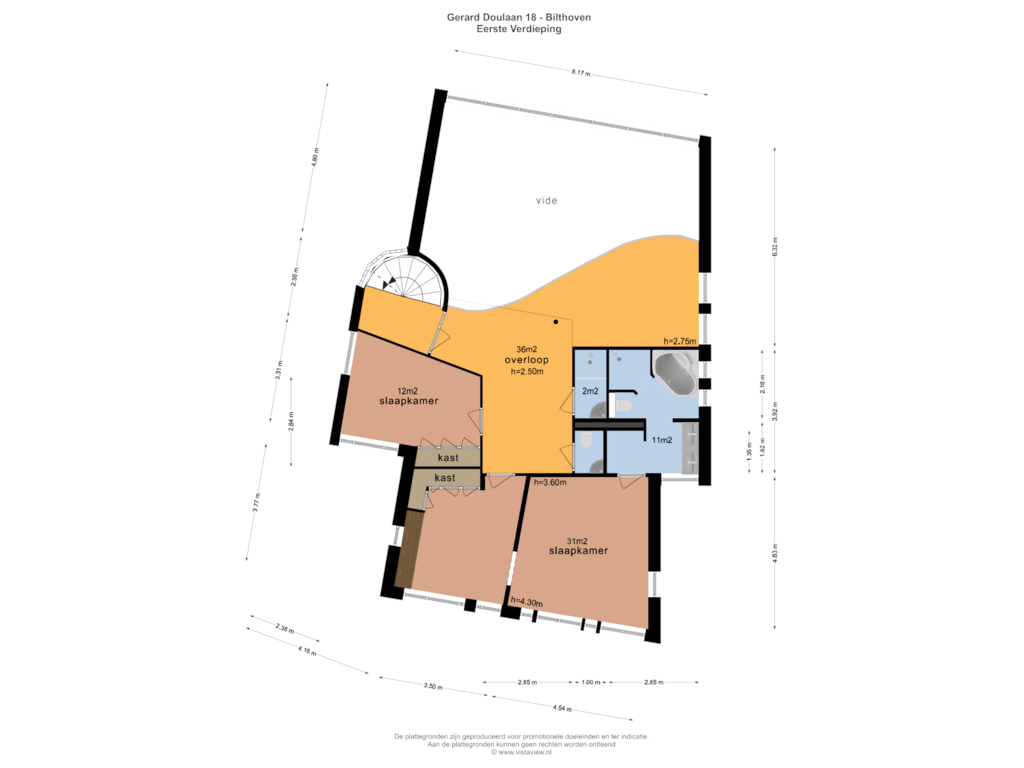 View floorplan of EERSTE VERDIEPING of Gerard Doulaan 18