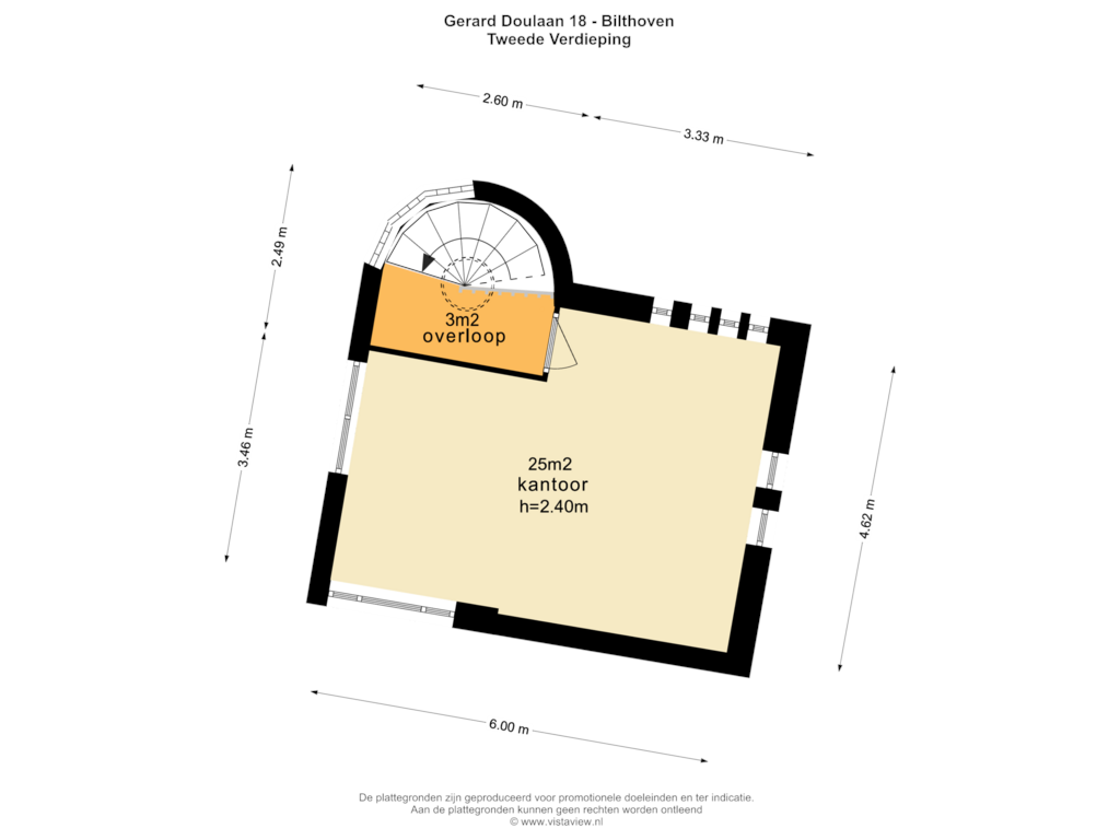 View floorplan of TWEEDE VERDIEPING of Gerard Doulaan 18