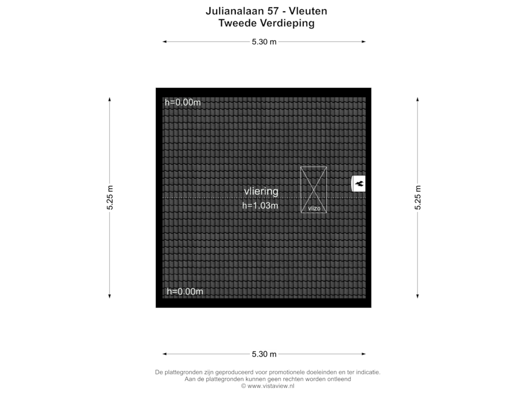 Bekijk plattegrond van TWEEDE VERDIEPING van Julianalaan 57