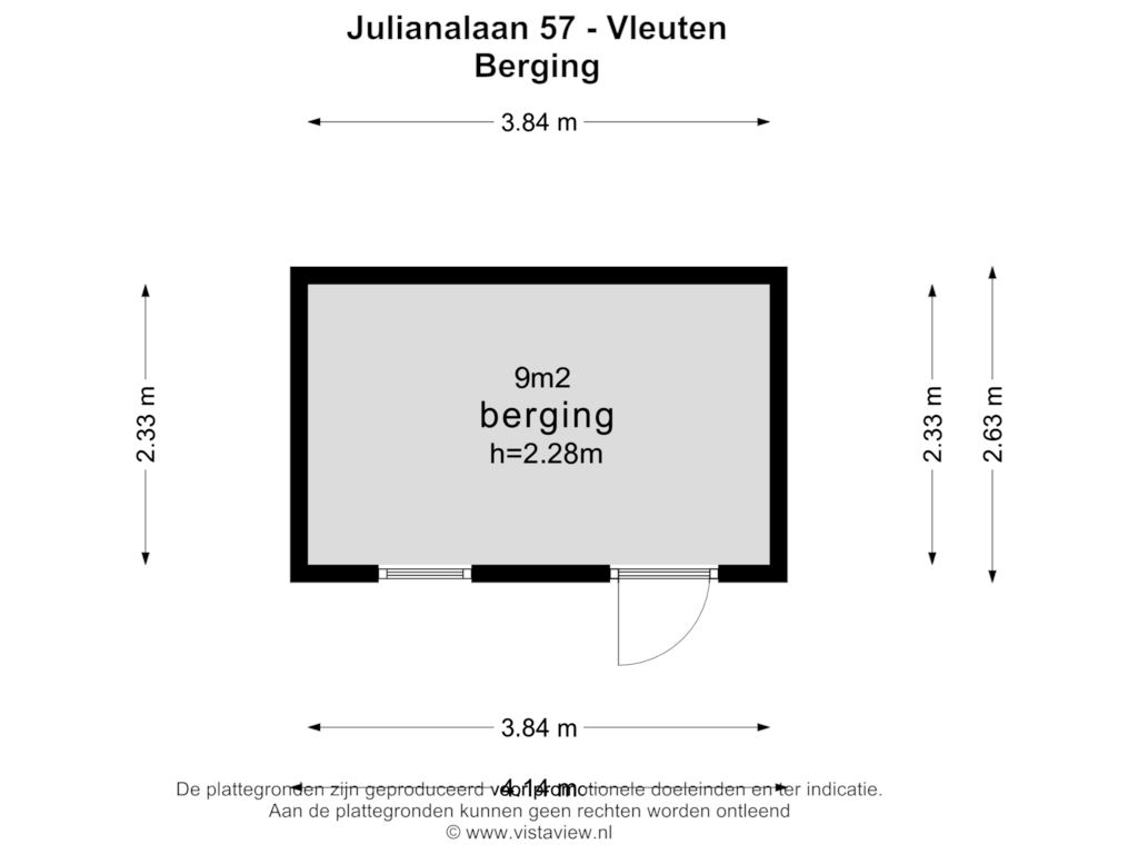 Bekijk plattegrond van BERGING van Julianalaan 57