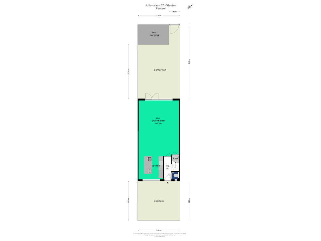 Bekijk plattegrond van PERCEEL van Julianalaan 57