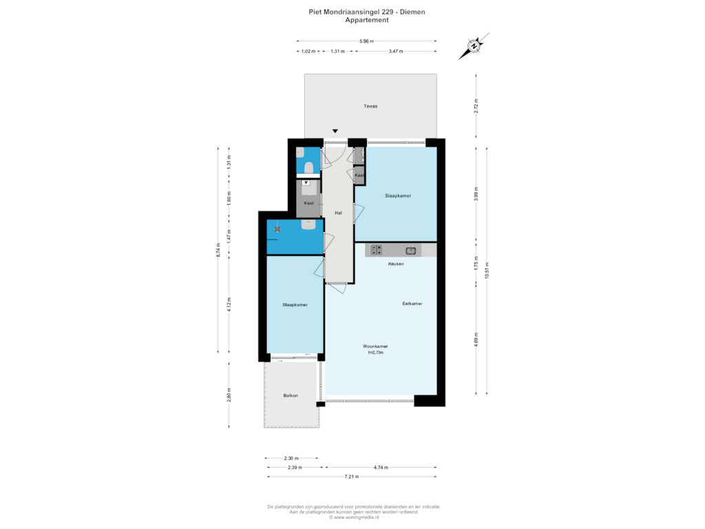 View floorplan of Appartement of Piet Mondriaansingel 229