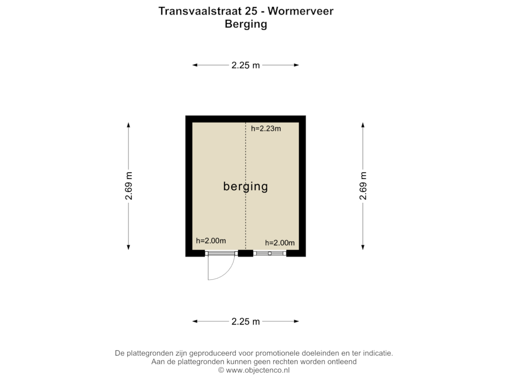 Bekijk plattegrond van BERGING van Transvaalstraat 25