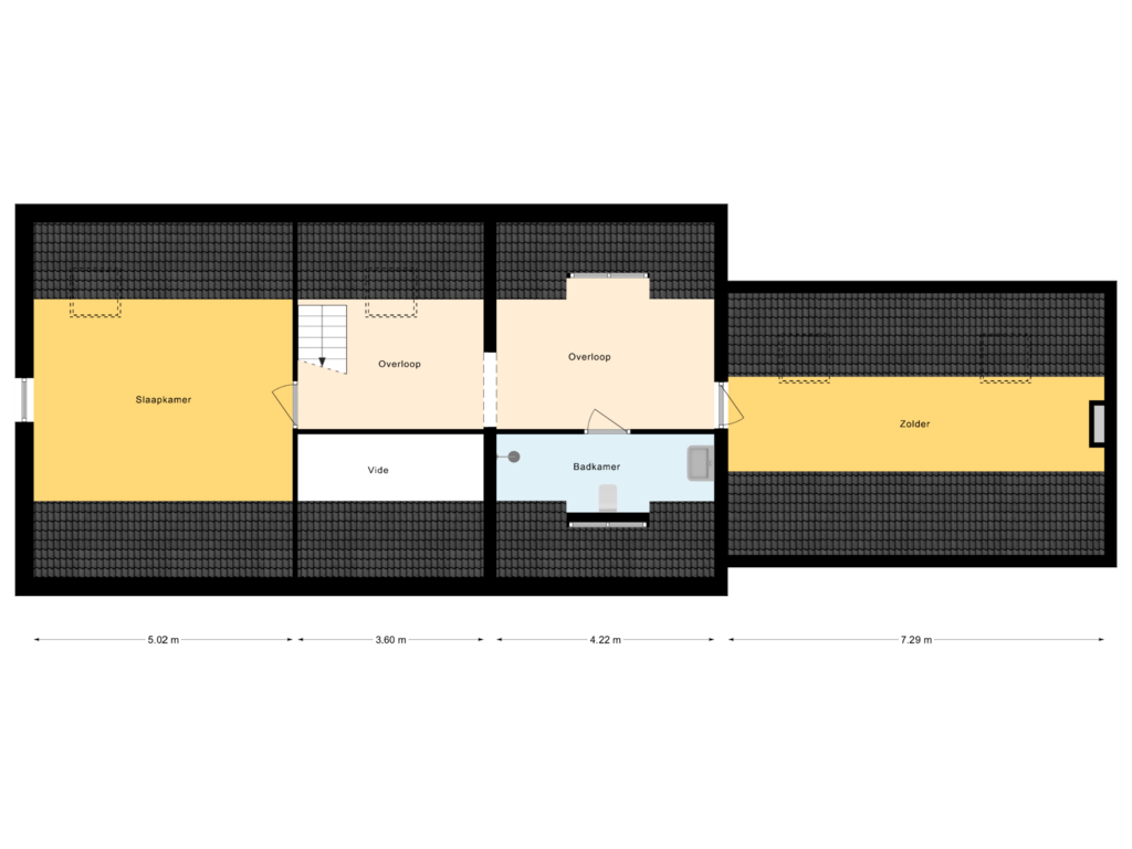 View floorplan of 1e Verdieping of Heilleweg 21