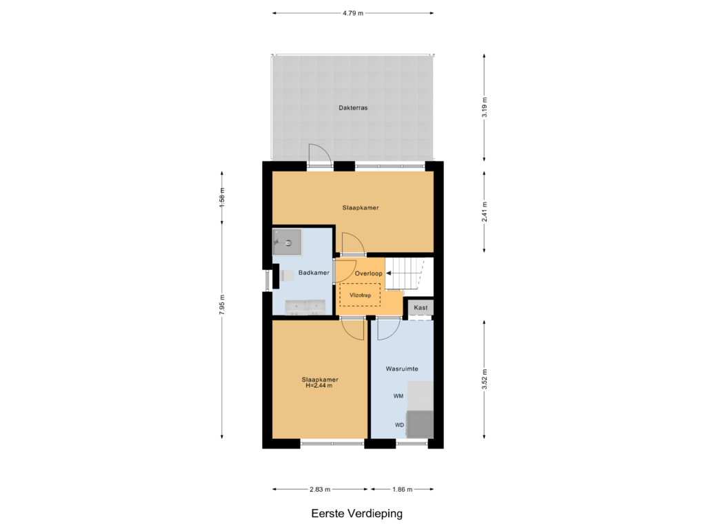 View floorplan of Eerste Verdieping of Nieuwpoortslaan 170